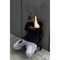 美式高街复古水洗黄泥染牛仔裤男宽松直筒长裤1001-1-N789-P55，男装牛仔裤，星座1001-1