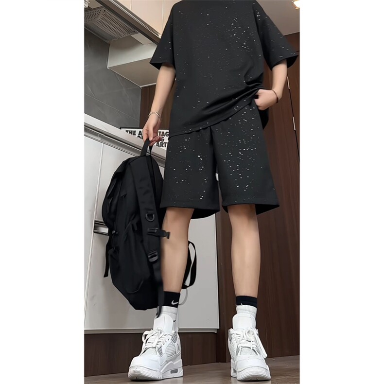量大优供视频300g重磅满天星短裤休闲裤男XDK00-特P23,男装牛仔裤,电商B367