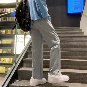 男青春流行直筒运动裤潮休闲长裤K634P30,黑色裤子搭配黑色的袜子好看吗女图片