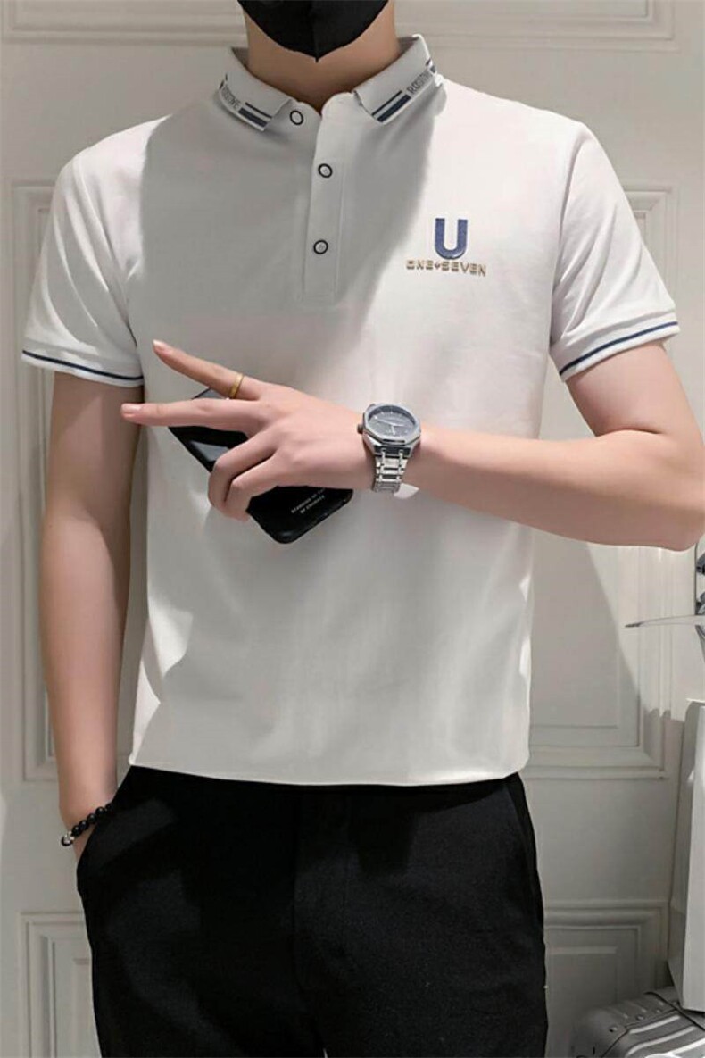 3001-特P35男士t恤精神小伙衫男短袖翻领半袖修身潮流体恤,男装Polo衫,电商D310B