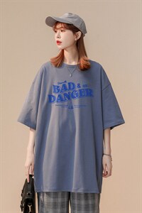 中性 夏季美式潮宽松字母印花情侣百搭短袖T恤 T1015 P25控38图片