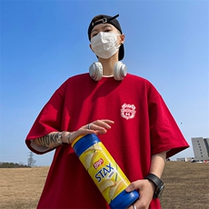 抖音得物二开现货供应220克夏装重磅美式高街宽松短袖t恤MT72，男装T恤，电商A486-1