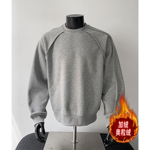 圆领重磅boxy500克卫衣短宽织带外套男潮加绒奥粒绒 RH5319JR-P50图片