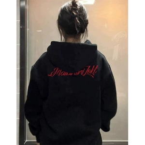 覆古潮牌秋冬字母刺绣新款特连帽卫衣女外套 WCX265图片
