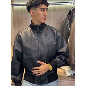 1506-1/MS60201/P88冬款皮衣男外套时尚机车风棉衣夹克夹棉外套图片
