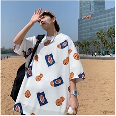 C514P23夏季新款印花扎染短袖T恤百搭韩版ins超火百搭短袖上衣，男装T恤，星座512-6