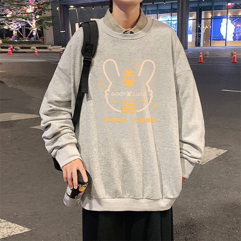 S6297-P28秋季圆领卫衣男大码韩版宽松长袖外套,男装卫衣,电商A040