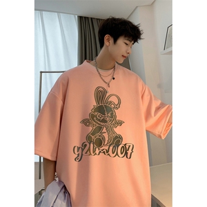 1重磅260克港风天使怪兽恶魔兔大码M-5XL短袖T恤男DT8770P28控45图片