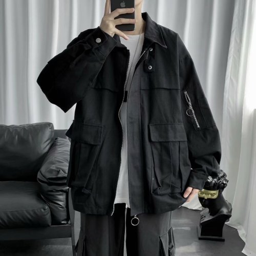 春秋工装外套男ins港风休闲宽松潮流潮牌夹克男百搭上衣jk36-p65，男装夹克，星座1008-1