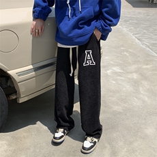 2024秋季新款宽编制绳玉米粒宽松直筒长裤227-2*C530*P50控68，男装休闲裤，星座227-2