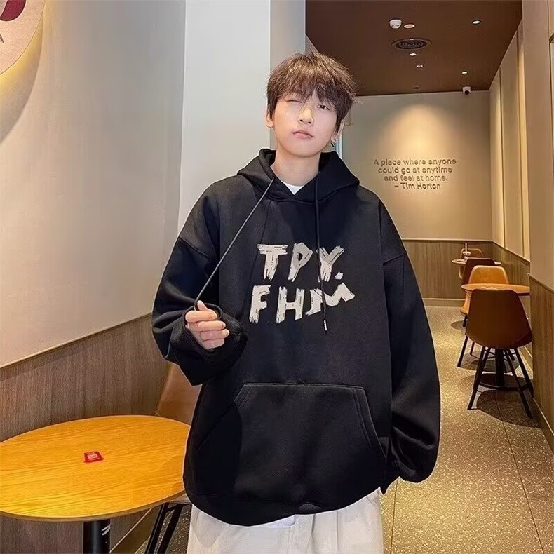 2025新款连帽卫衣男士春秋季外套情侣美式潮牌简约百搭男装上衣服，女装短外套，星座506A