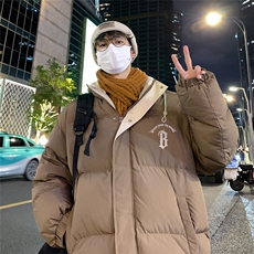 特批港风夜景字母印花宽松连帽棉衣TPMY6161特批95控148，男装棉衣，电商A247
