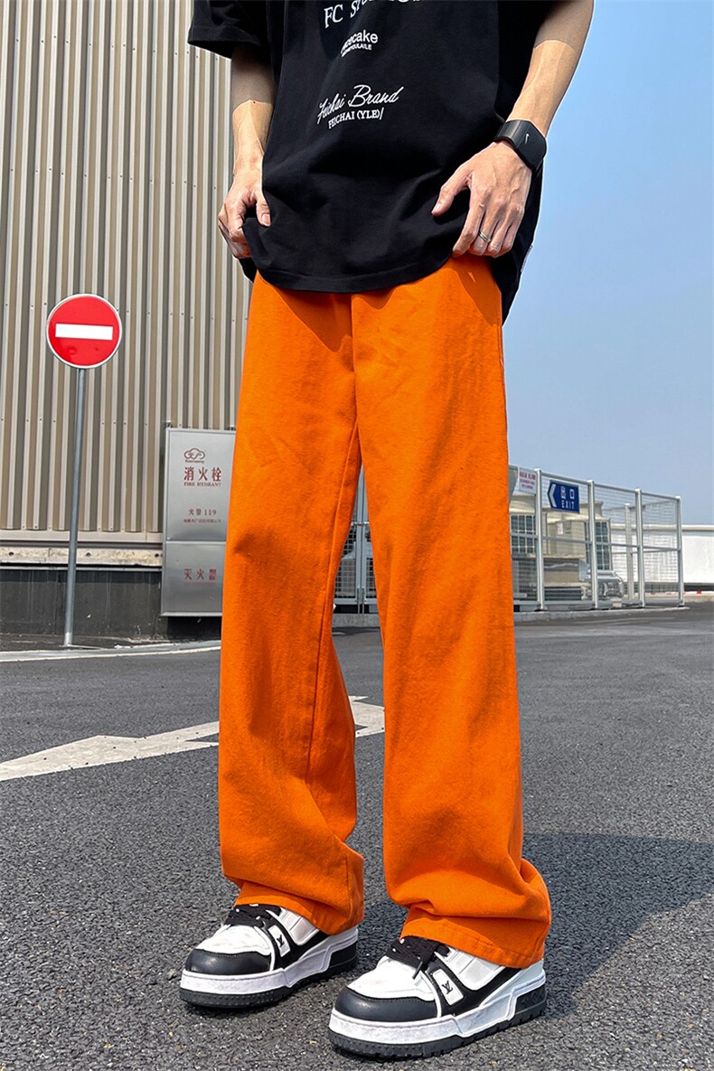 8XL-M特大码高级垂坠感休闲裤男薄款冰丝裤宽松直筒拖地裤K964P48,男装休闲裤,电商D206-1