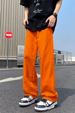 8XL-M特大码高级垂坠感休闲裤男薄款冰丝裤宽松直筒拖地裤K964P48，男装休闲裤，电商D206-1