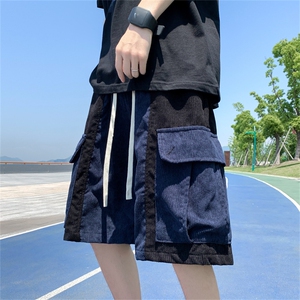 2023夏季百搭休闲五分中裤新款韩版宽松撞色阔腿裤子 K3418-P32图片
