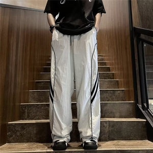 日系工装裤男高街潮牌秋季ins欧美嘻哈运动休闲裤机能风裤子图片