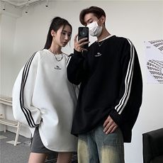 主推港风潮美式拼接织带绣花情侣卫衣运动外套男女G1061P48，女装短外套，电商A339