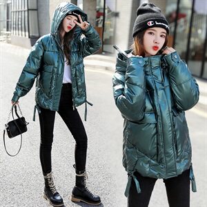 2020冬装新款棉服女短款韩版亮皮棉衣女外套加厚棉服亮色