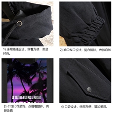JK41195-P85加棉款-P115纯棉连帽夹克男士大码工装夹克男砖墙，男装夹克，电商A040A