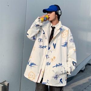 TP30W310两面穿风衣外套新款白底棒球服韩版宽松时尚夹克上衣图片