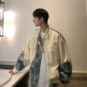 港风风植物花卉刺绣夹克男大码M-5XL潮美式JK7806P95控138,服装穿搭夏季男生图片