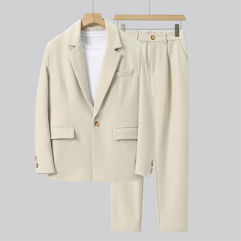 秋季新款男士宽松休闲港风西服套装衣服+裤子整套西装 XZ810-P150图片