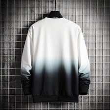 春季新款潮男日系港风时尚渐变卫衣青少年学生圆领卫衣W555-P30，男装卫衣，电商A128