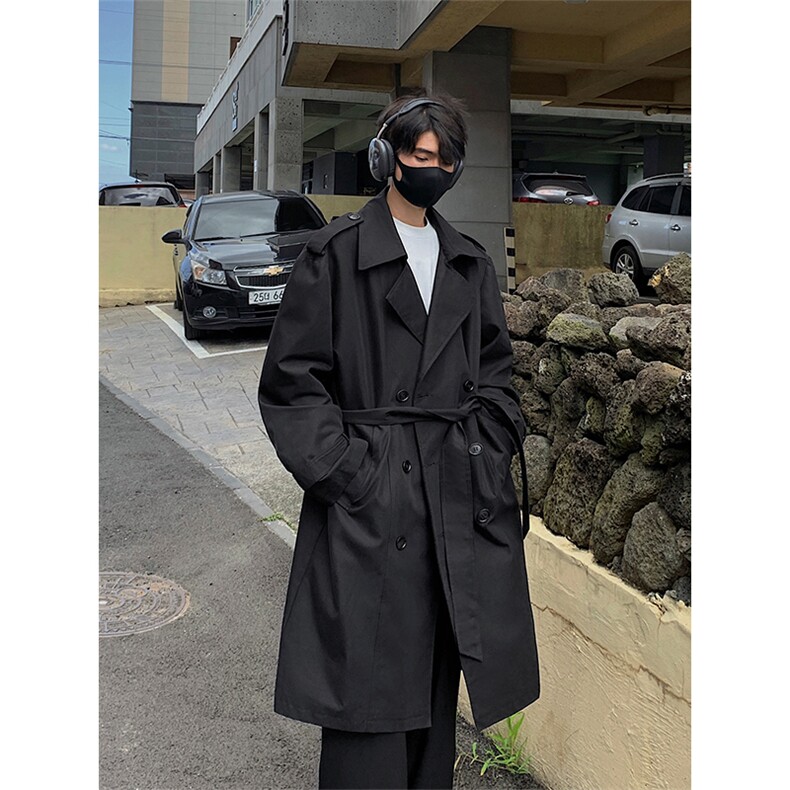 秋季中长款风衣Q5579-TP85138港风宽松高级感休闲长款外套男,男装风衣,电商A102