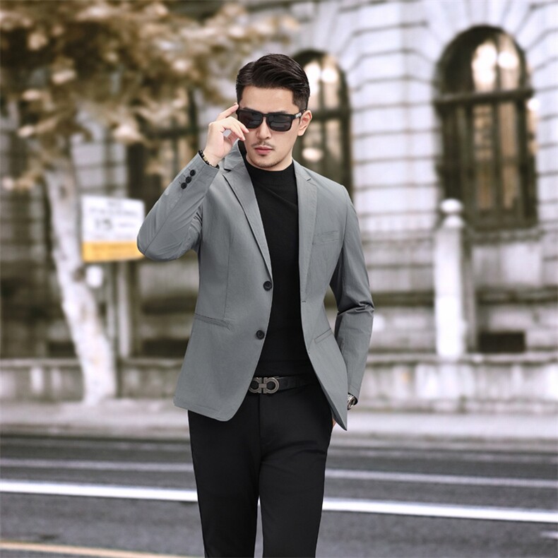新款男士小西装青年修身秋季休闲西服2382P165，男装西服，电商D225
