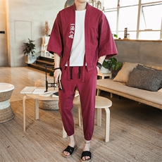 夏季风道袍男短袖汉服古风潮开衫汉服防晒衣套装TZ01/P85，男装防晒衣，电商A221A