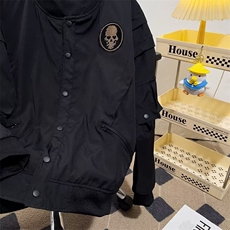 潮青少年常规秋外穿棒球领刺绣飞行夹克多口袋工装外套HH331P55，男装夹克，星座1013-5