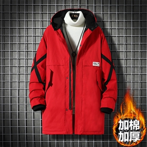 8XL~M冬季新款2021连帽中长款棉衣棉服棉袄大衣男加肥加大码控158图片