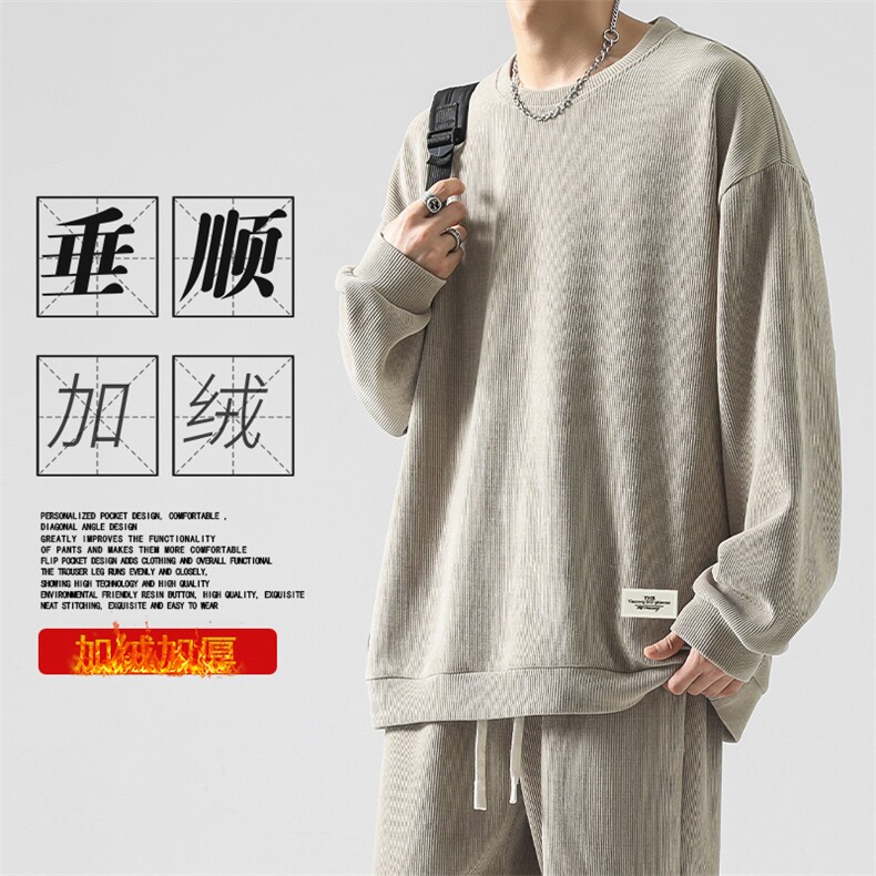 秋冬时尚加绒加厚条绒卫衣TW898常规特批53加绒特批63,男装休闲套装,星座718