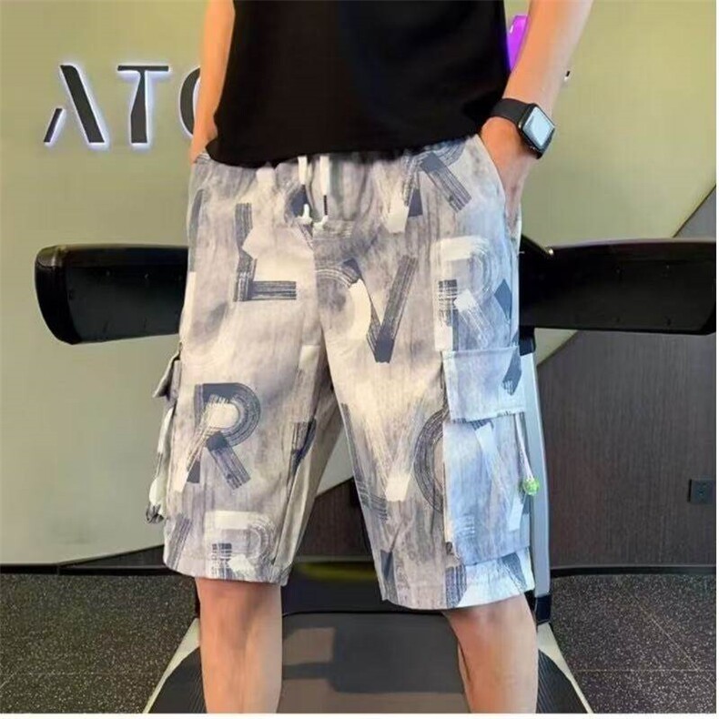 工装短裤男夏季新款潮牌宽松中裤子休闲五分裤痞帅运动健身大裤衩图片