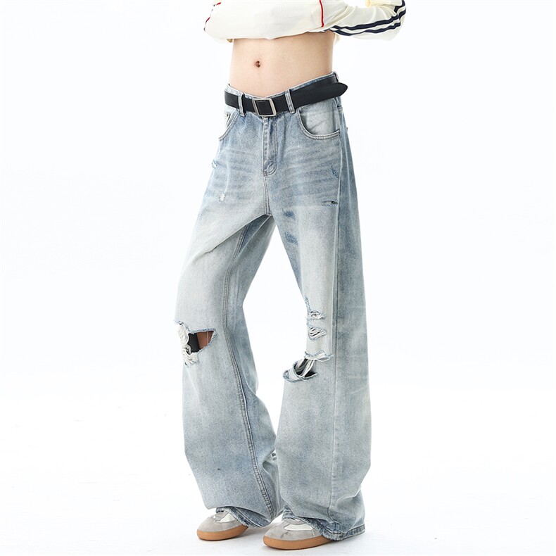 D2588024P65控68全新升级YKK拉链高品质破洞牛仔裤,男装牛仔裤,电商D258