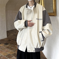 港风肩膀民族风大码夹克男情侣皮衣男女外套男JK8756P110控149，男装民族服装，星座226-1