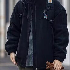 羊羔绒外套男士春秋冬刺绣立领摇粒绒抓绒羊羔毛薄款夹克WA20，男装夹克，星座1116A-1（原606A）