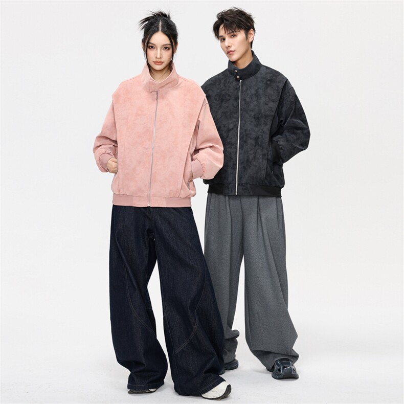 2025秋冬休闲百搭纯色立领皮衣夹克外套男女同款XY2518-P98,男装皮衣,星座717