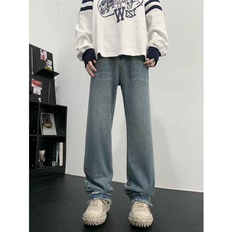 青春流行ins男直筒水洗牛仔裤Y9057P43,男装牛仔裤,星座1116-2