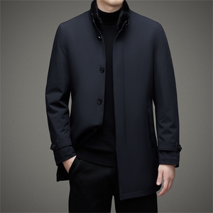 23YR9932钱塘2020-3中年男士立领毛领冬季厚款羽绒服货稳P310图片