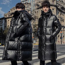 版主推跑量款！中青年90绒羽绒服男长款过膝潮流帅气潮牌外套，男装羽绒服，钱塘723