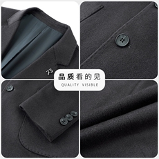 高端中年绵羊毛休闲西服外套男秋季中青年羊毛双面呢西装外套，男装西服，钱塘723