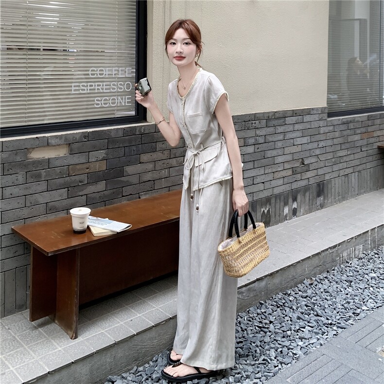 2025夏季新款时尚套装女阔腿裤两件套2C325-A8818P145K208,女装套装/套裙,2C325