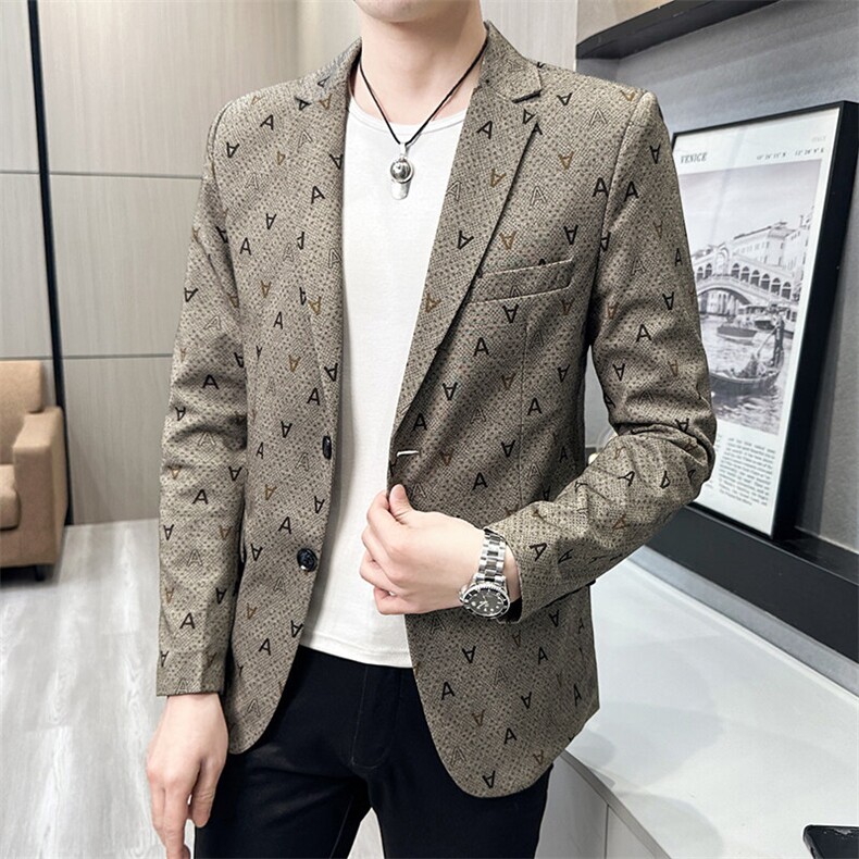春秋帅气休闲韩版修身提花男士小西服两扣西服XZ613B-5317-P70,男装西服,星座613B