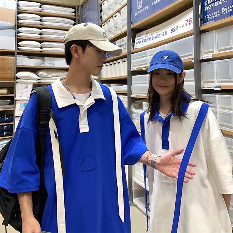 2025夏新款文艺ins简约学院时尚宽松短袖T恤T535P35,男装T恤,星座1108