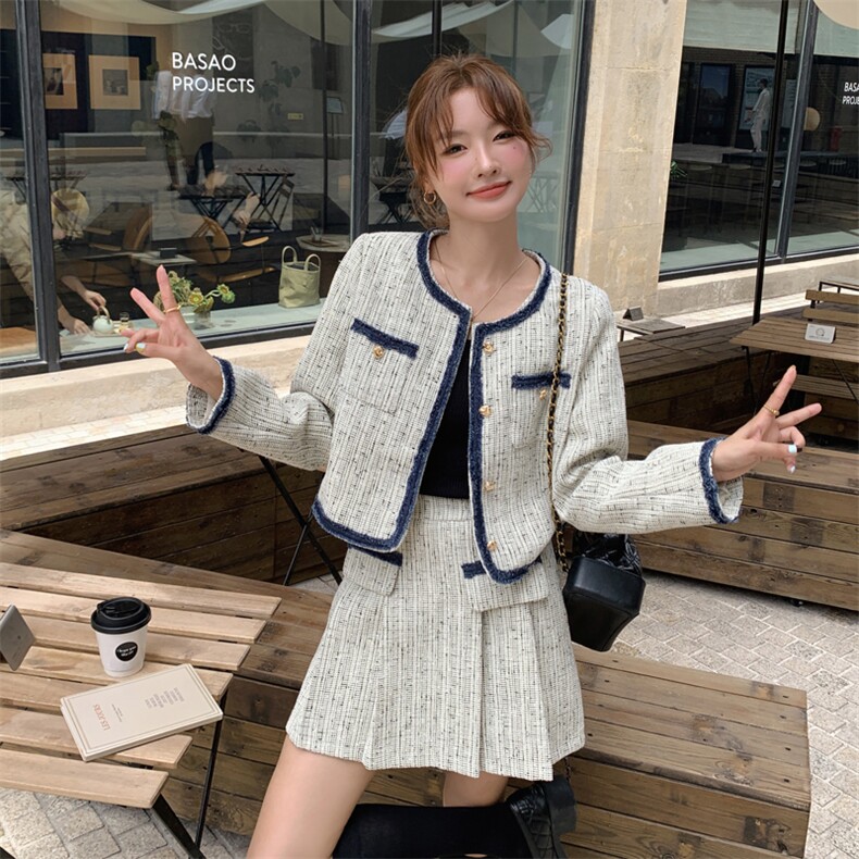 小香风外套短裙两件套女春季2025设计感高级感小个子套装,女装套装/套裙,慧尚依恋