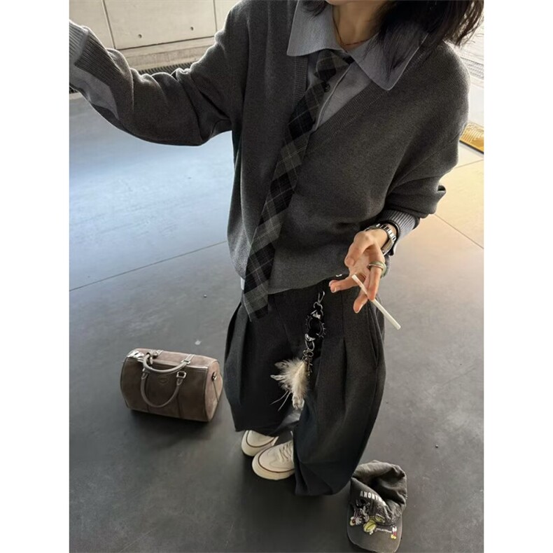 新款百搭高质量十二针拼接假两件毛衣潮流简约513AMY2637P57,男装针织衫/毛衣,星座513A