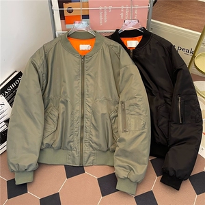 飞行员棉服夹克短宽廓形工装外套男秋冬棒球服8213 P85图片