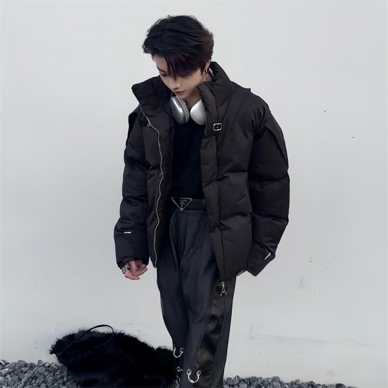 2025秋冬保暖加厚立领棉服外套金属环扣男短款棉衣1515-P110,男装棉衣,星座910-5