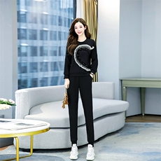 卫衣洋气减龄套装女2024早秋设计感休闲宽松显瘦长袖春秋两件套，女装套装/套裙，梦依杭
